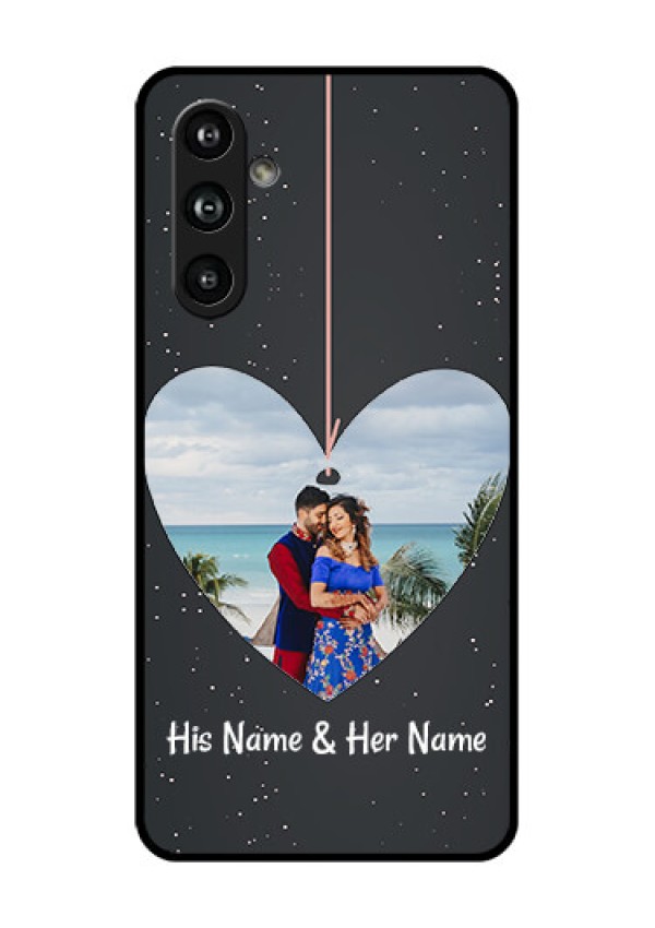 Samsung Galaxy F54 5G Custom Glass Phone Case - Hanging Heart Design