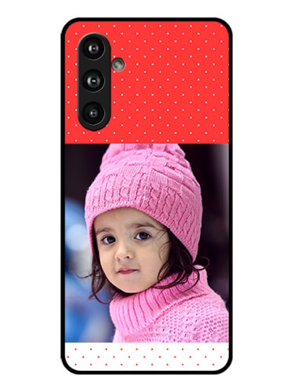 Custom Samsung Galaxy F54 5G Custom Glass Phone Case - Red Pattern Design