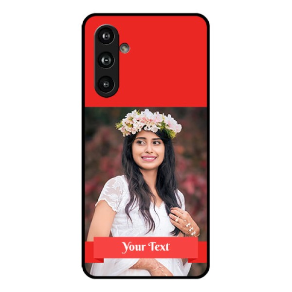 Samsung Galaxy F54 5G Custom Glass Phone Case - Simple Red Color Design Samsung Galaxy F54 5G Custom Glass Phone Case - Simple Red Color Design