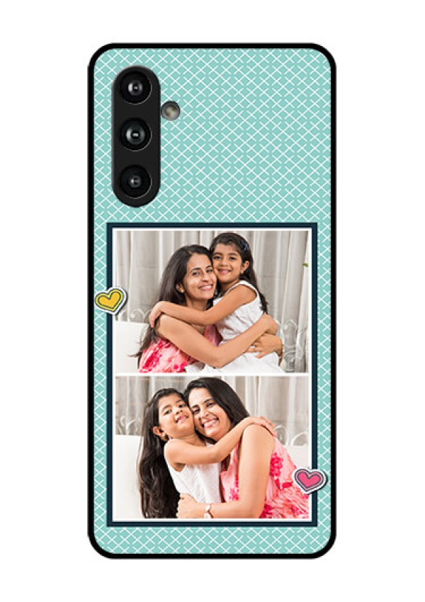 Samsung Galaxy F54 5G Custom Glass Phone Case - 2 Image Holder With Pattern Design