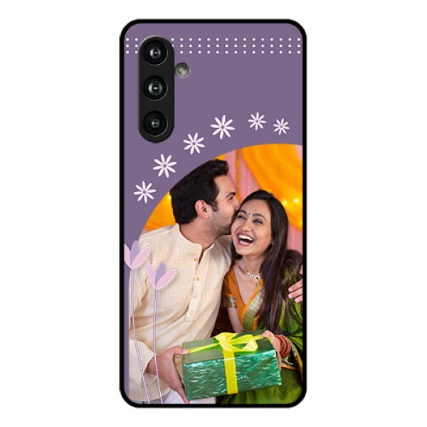 Samsung Galaxy F54 5G Custom Glass Phone Case - Lavender Flowers Design Samsung Galaxy F54 5G Custom Glass Phone Case - Lavender Flowers Design