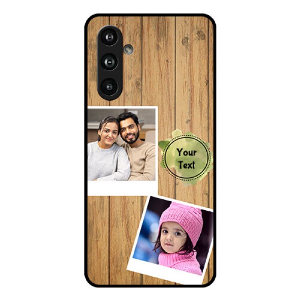 Samsung Galaxy F54 5G Custom Glass Phone Case - Wooden Texture Design