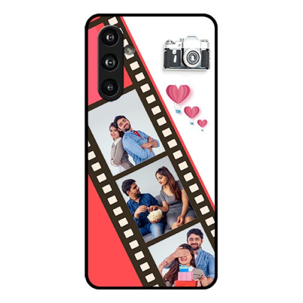 Samsung Galaxy F54 5G Custom Glass Phone Case - 3 Image Holder With Film Reel Samsung Galaxy F54 5G Custom Glass Phone Case - 3 Image Holder With Film Reel