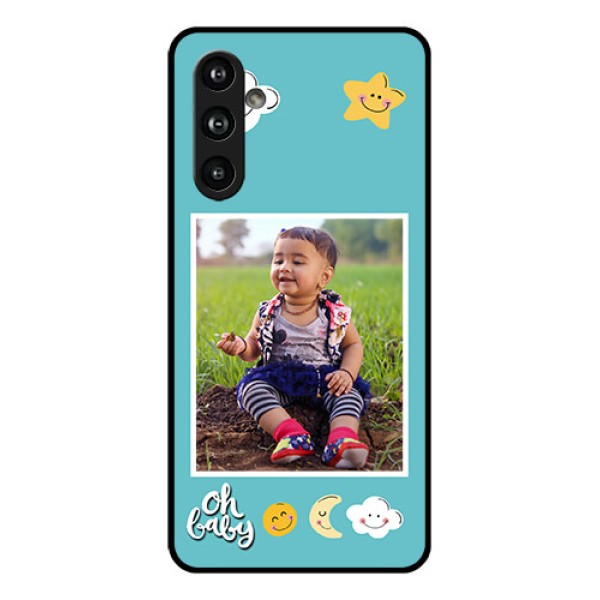Samsung Galaxy F54 5G Custom Glass Phone Case - Smiley Kids Stars Design Samsung Galaxy F54 5G Custom Glass Phone Case - Smiley Kids Stars Design