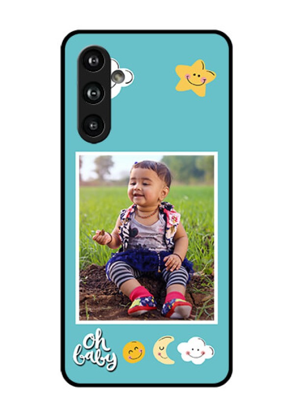 Samsung Galaxy F54 5G Custom Glass Phone Case - Smiley Kids Stars Design