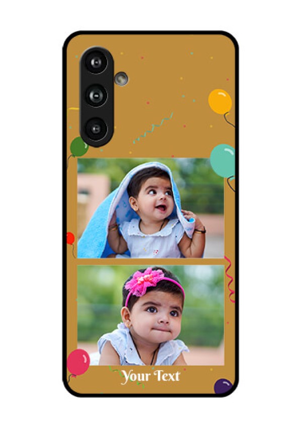 Samsung Galaxy F54 5G Custom Glass Phone Case - Image Holder With Birthday Celebrations Design