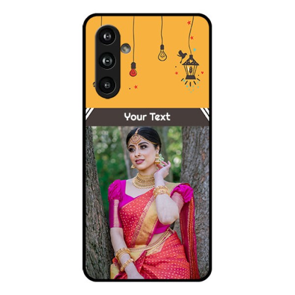 Samsung Galaxy F54 5G Custom Glass Phone Case - With Family Picture And Icons Samsung Galaxy F54 5G Custom Glass Phone Case - With Family Picture And Icons