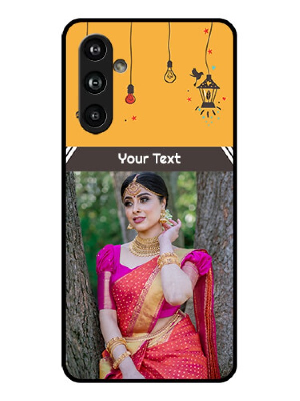 Custom Samsung Galaxy F54 5G Custom Glass Phone Case - With Family Picture And Icons