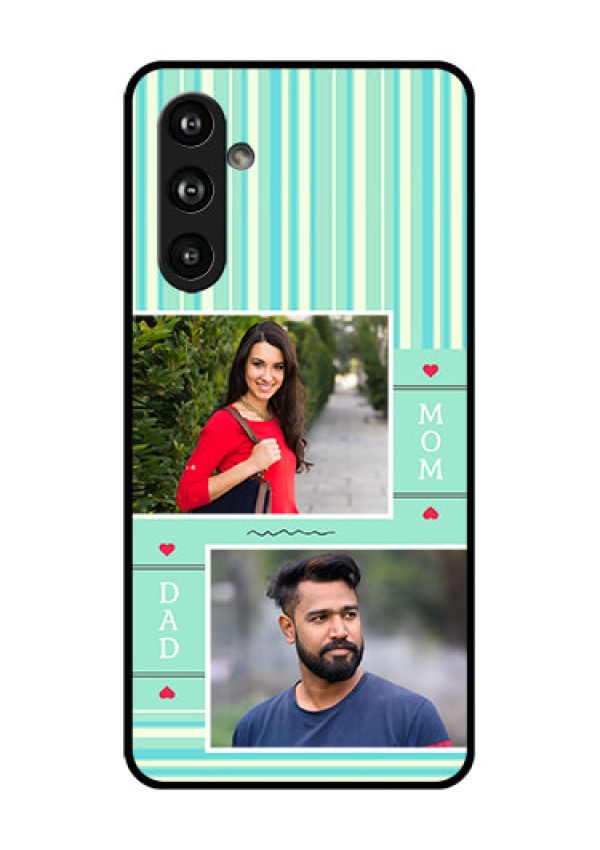 Samsung Galaxy F54 5G Custom Glass Phone Case - Mom & Dad Pic Design