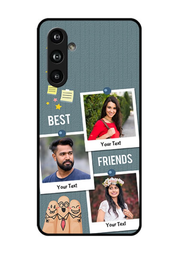 Samsung Galaxy F54 5G Custom Glass Phone Case - Sticky Frames And Friendship Design