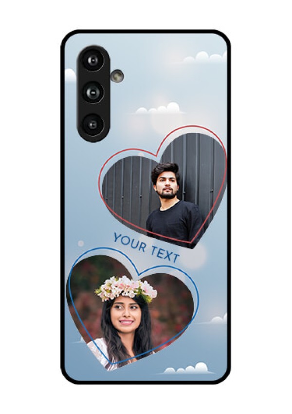Samsung Galaxy F54 5G Custom Glass Phone Case - Blue Color Couple Design