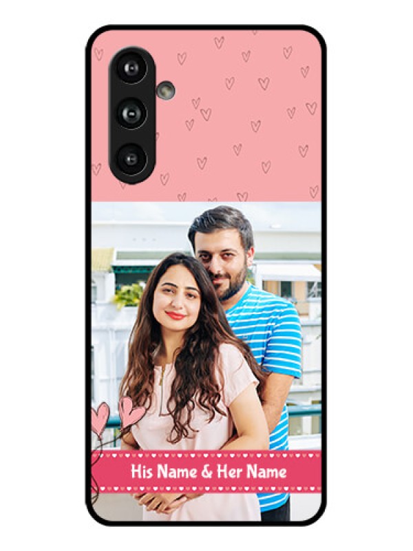 Custom Samsung Galaxy F54 5G Custom Glass Phone Case - Love Design Peach Color