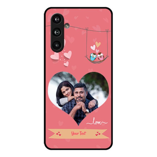 Samsung Galaxy F54 5G Custom Glass Phone Case - Peach Color Love Design Samsung Galaxy F54 5G Custom Glass Phone Case - Peach Color Love Design