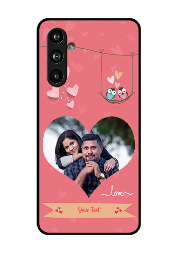 Samsung Galaxy F54 5G Custom Glass Phone Case - Peach Color Love Design