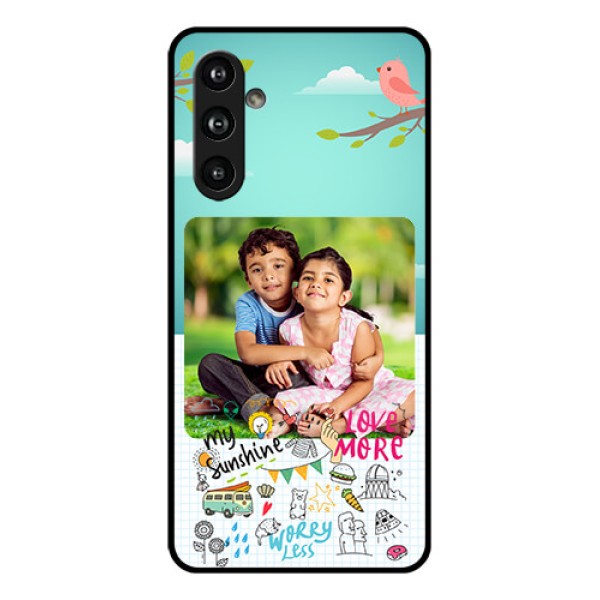 Samsung Galaxy F54 5G Custom Glass Phone Case - Doodle Love Design