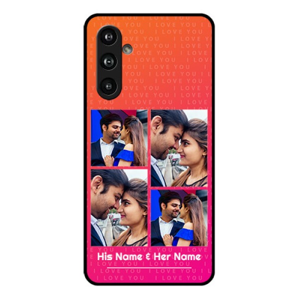 Samsung Galaxy F54 5G Custom Glass Phone Case - I Love You Pink Design