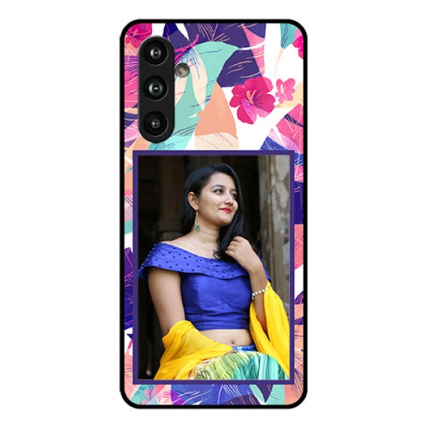 Samsung Galaxy F54 5G Custom Glass Phone Case - Abstract Floral Design Samsung Galaxy F54 5G Custom Glass Phone Case - Abstract Floral Design