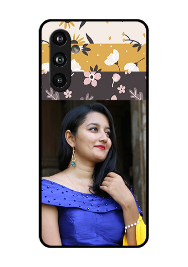 Samsung Galaxy F54 5G Custom Glass Phone Case - Stylish Floral Design