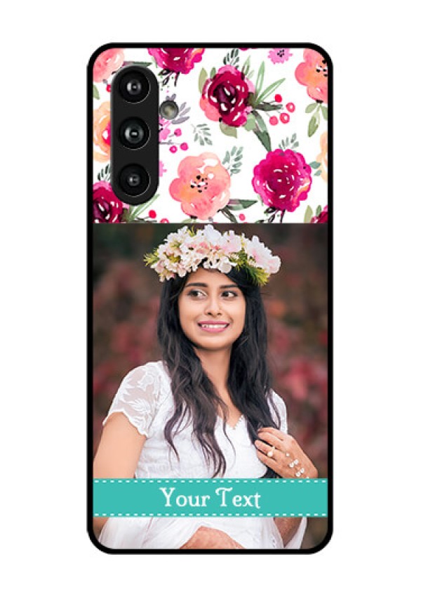 Samsung Galaxy F54 5G Custom Glass Phone Case - Water Colors Floral Design