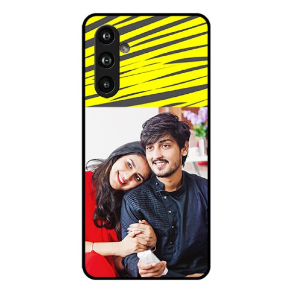 Samsung Galaxy F54 5G Custom Glass Phone Case - Yellow Abstract Design