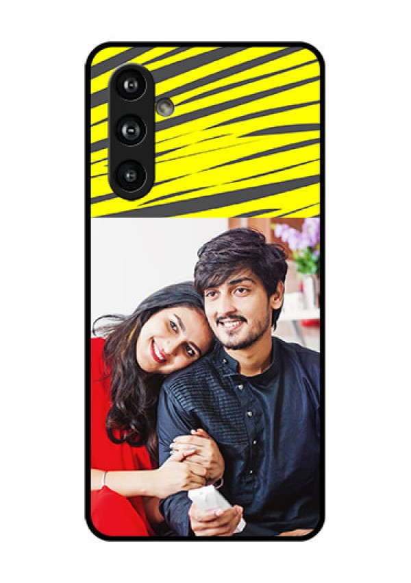 Samsung Galaxy F54 5G Custom Glass Phone Case - Yellow Abstract Design