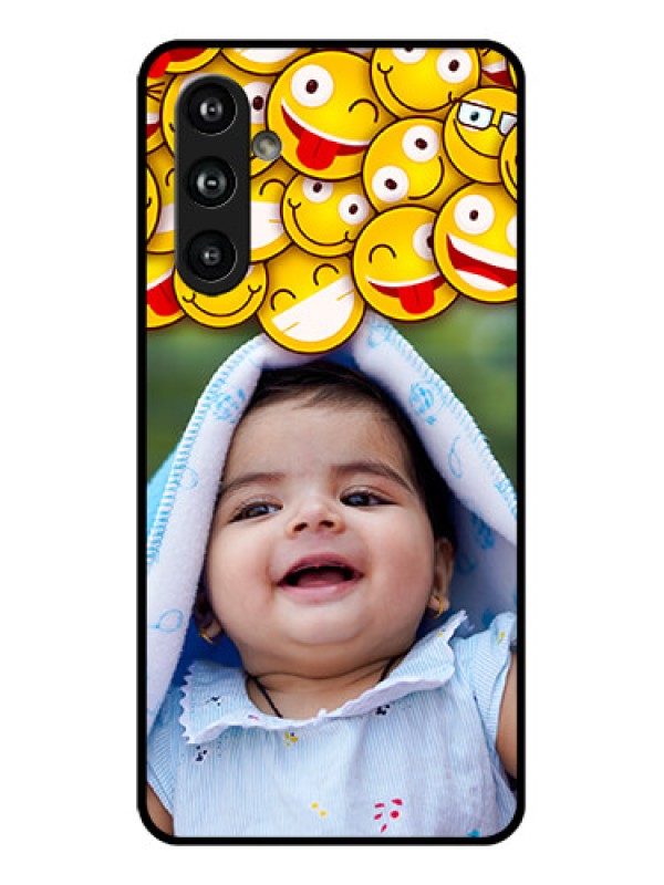 Custom Samsung Galaxy F54 5G Custom Glass Phone Case - With Smiley Emoji Design