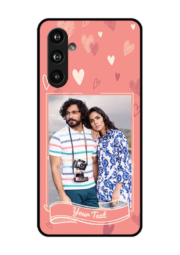 Samsung Galaxy F54 5G Custom Glass Phone Case - Love Doodle Art Design