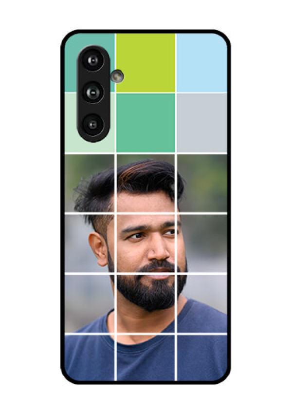 Samsung Galaxy F54 5G Custom Glass Phone Case - With White Box Pattern
