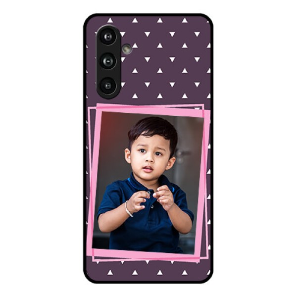 Samsung Galaxy F54 5G Custom Glass Phone Case - Triangle Pattern Dotted Design Samsung Galaxy F54 5G Custom Glass Phone Case - Triangle Pattern Dotted Design