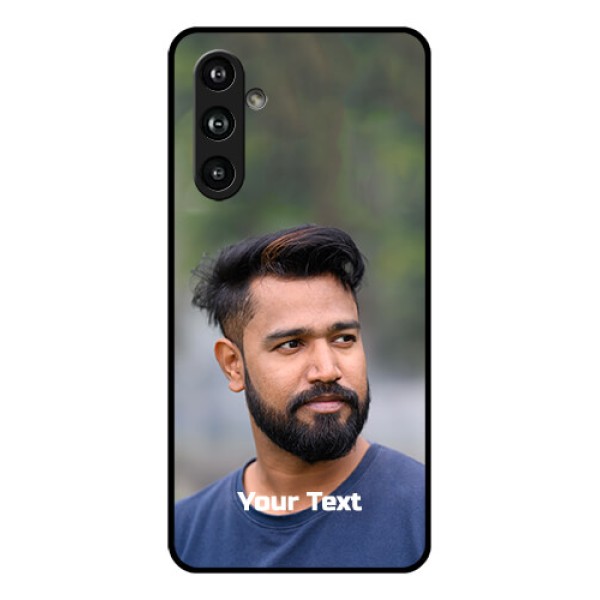 Samsung Galaxy F54 5G Custom Glass Phone Case - Photo With Text Design