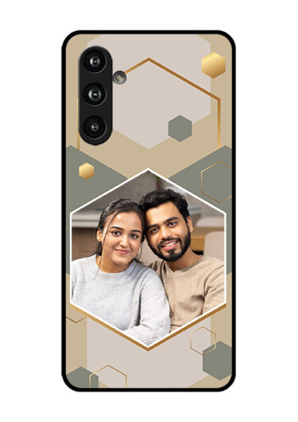 Samsung Galaxy F54 5G Custom Glass Phone Case - Stylish Hexagon Pattern Design