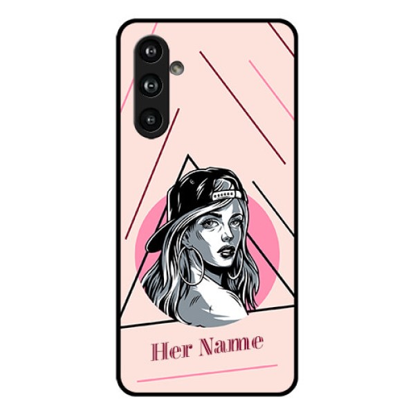 Samsung Galaxy F54 5G Custom Glass Phone Case - Rockstar Girl Design Samsung Galaxy F54 5G Custom Glass Phone Case - Rockstar Girl Design