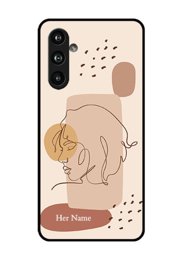 Samsung Galaxy F54 5G Custom Glass Phone Case - Calm Woman Line Art Design