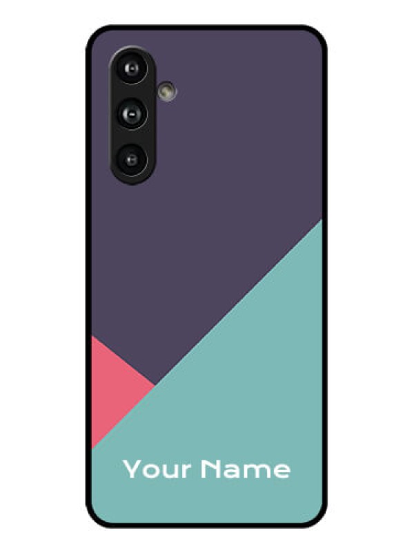 Custom Samsung Galaxy F54 5G Custom Glass Phone Case - Tri Color Abstract Design