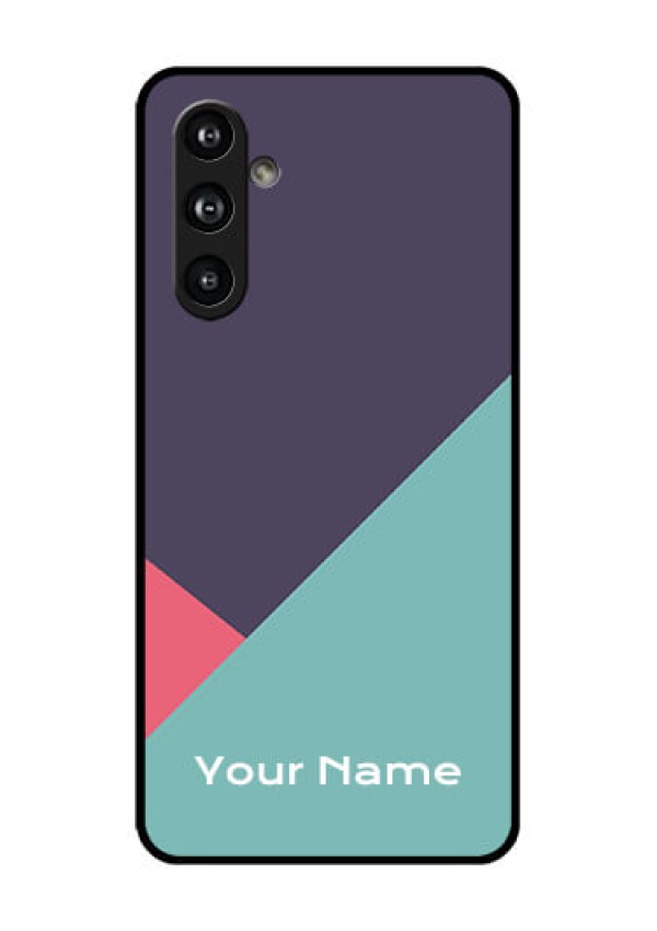 Samsung Galaxy F54 5G Custom Glass Phone Case - Tri Color Abstract Design