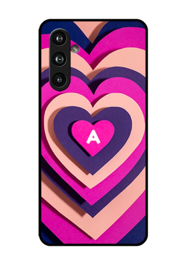 Samsung Galaxy F54 5G Custom Glass Phone Case - Cute Heart Pattern Design