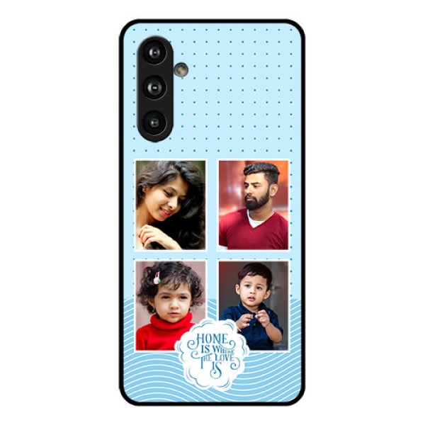 Samsung Galaxy F54 5G Custom Glass Phone Case - Cute Love Quote With 4 Pic Upload Design Samsung Galaxy F54 5G Custom Glass Phone Case - Cute Love Quote With 4 Pic Upload Design