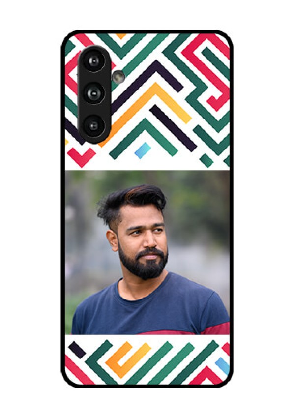 Samsung Galaxy F54 5G Custom Glass Phone Case - Colorful Maze Pattern Design