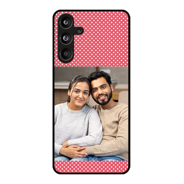 Samsung Galaxy F55 5G Custom Glass Phone CaseWhite Dotted Design