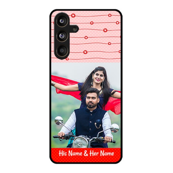 Samsung Galaxy F55 5G Custom Glass Phone CaseRed Pattern Case Design