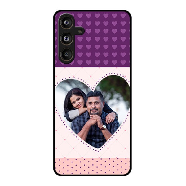 Samsung Galaxy F55 5G Custom Glass Phone CaseViolet Love Dots Design Samsung Galaxy F55 5G Custom Glass Phone CaseViolet Love Dots Design