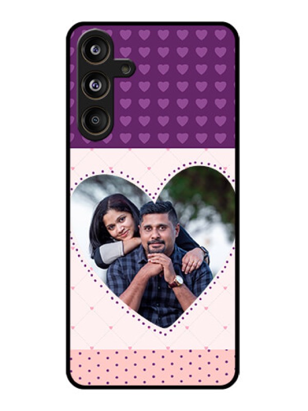 Custom Samsung Galaxy F55 5G Custom Glass Phone CaseViolet Love Dots Design