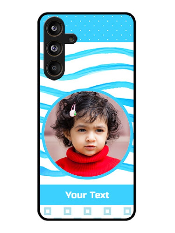 Custom Samsung Galaxy F55 5G Custom Glass Phone CaseSimple Blue Case Design