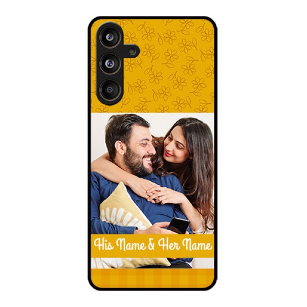 Samsung Galaxy F55 5G Custom Glass Phone CaseYellow Floral Design Samsung Galaxy F55 5G Custom Glass Phone CaseYellow Floral Design