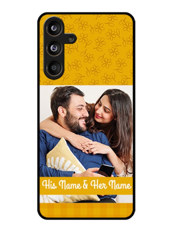 Custom Samsung Galaxy F55 5G Custom Glass Phone CaseYellow Floral Design