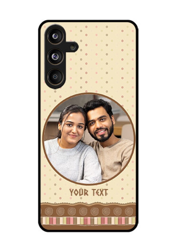 Samsung Galaxy F55 5G Custom Glass Phone CaseBrown Dotted Mobile Case Design