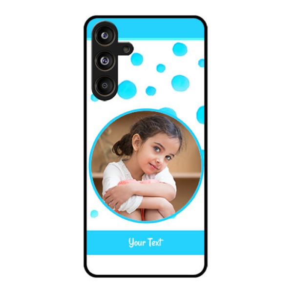 Samsung Galaxy F55 5G Custom Glass Phone CaseBlue Bubbles Pattern Design Samsung Galaxy F55 5G Custom Glass Phone CaseBlue Bubbles Pattern Design