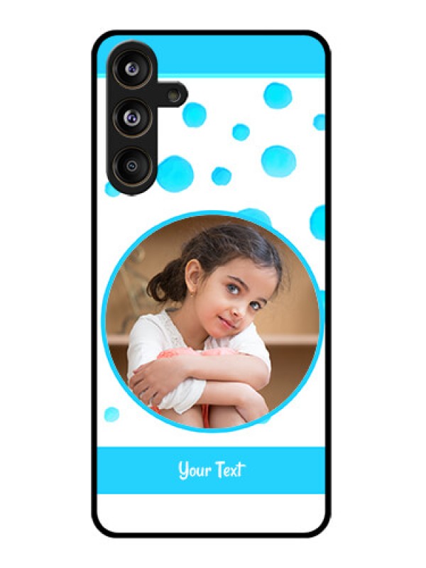 Custom Samsung Galaxy F55 5G Custom Glass Phone CaseBlue Bubbles Pattern Design