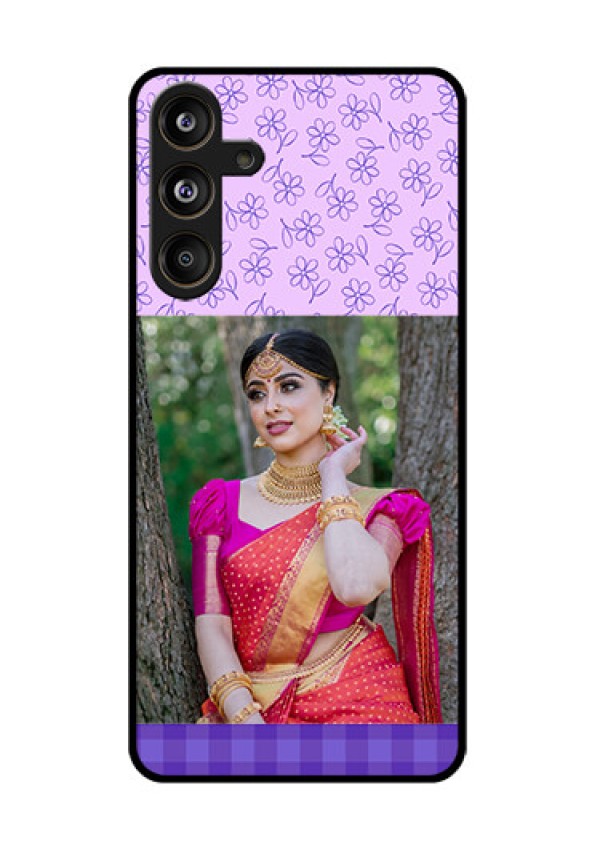 Samsung Galaxy F55 5G Custom Glass Phone CasePurple Floral Design