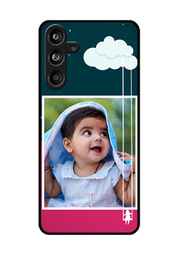 Samsung Galaxy F55 5G Custom Glass Phone CaseCute Girl With Cloud Design